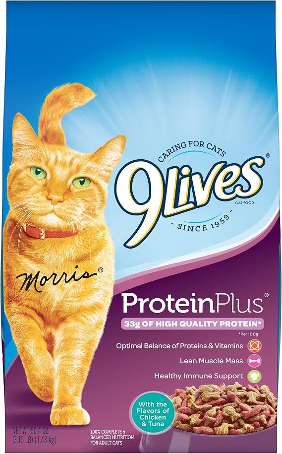 9Lives Protein Plus Dry Cat Food, 3.15 lb. Bag