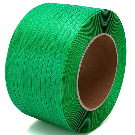 Heavy Duty Polyester Strapping Band 3280' x 1/2" x 0.030" Green, 300 lbs Break Strength