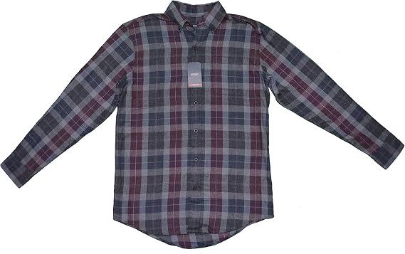 Arrow USA 1851 Men's Hunting Plaid Flannel Long-Sleeve Shirt (Black Heather, Small S)