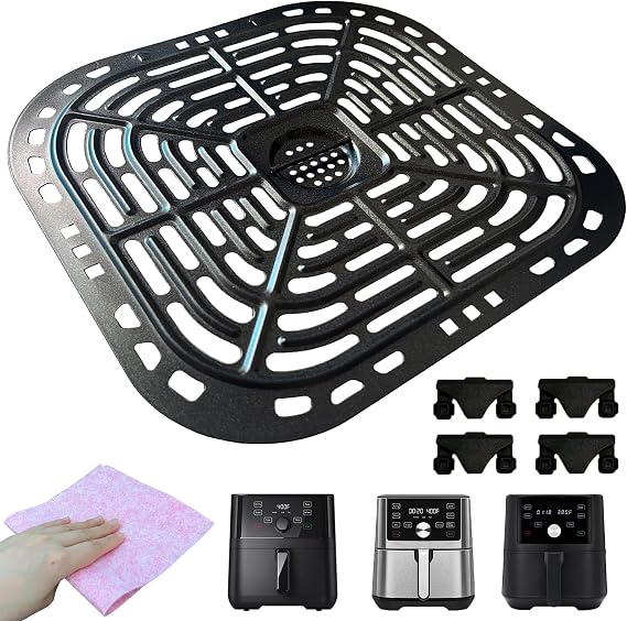 Air Fryer Grill Pan for Instants Pot Vortex Plus 6 in 1 6 QT XL Air Fryers, Upgraded Nonstick Air Fryer Grill Crisper Plate Tray Grid Grate Rack Shelf for Instants 6QT 5.7QT, Dishwasher Safe