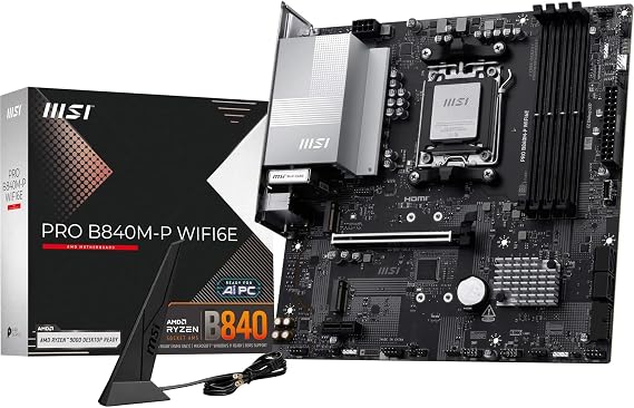 Msi Pro B840m-p Wifi6e Am5 Ddr5 8000mhz(oc) Hdmi,2x M.2 Usb 5 Gbs 2.5g Lan Wi-fi 6e Matx