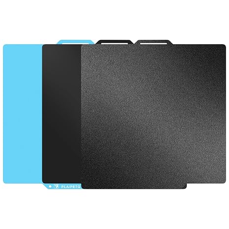 3Dプリンタービルドプレート 2枚パック Bambu Lab P2S, P1S, A1, X2D, X1, X1C P1Pと互換性があります: ブルー低温印刷プラットフォーム, 黒PEI両面シート 滑らかで質感のある表面