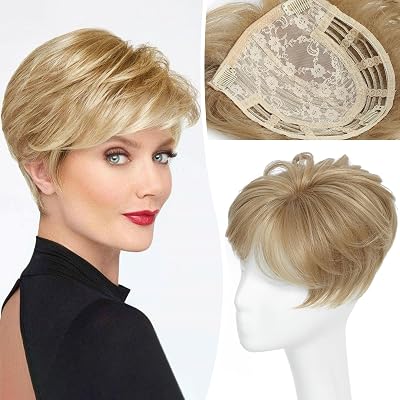 UDU Short Pixie Cut Hair Topper for Women Heat Resistant Synthetic Hairpiece, Easy Clip in, Pre-styled Natural Look for Everyday Wear