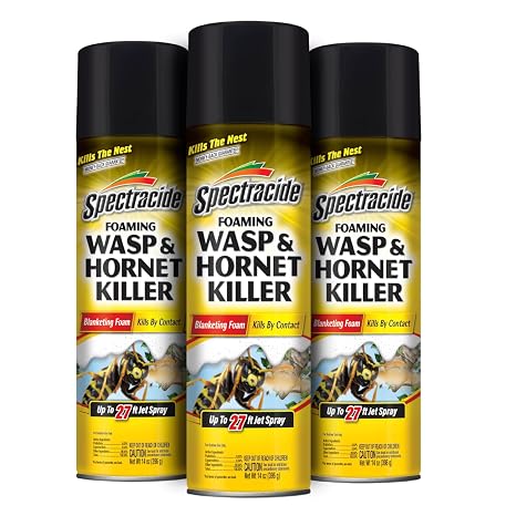 Spectracide Foaming Wasp & Hornet Killer 14 Oz, Kills by Contact, 3 Pack