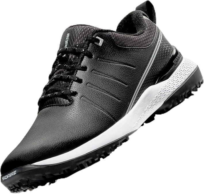 SQAIRZ SPEED2 LT Mens Golf Shoes, Designed for Balance & Performance, Replaceable Spiked Waterproof Golf Shoes Mens