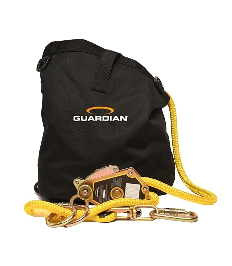 Guardian 04665 HTL Horizontal Lifeline Kit 100 Ft Rope Temporary HLL with Built-in Tensioner | Two-Worker Fall Arrest or Restraint | OSHA/ANSI Compliant