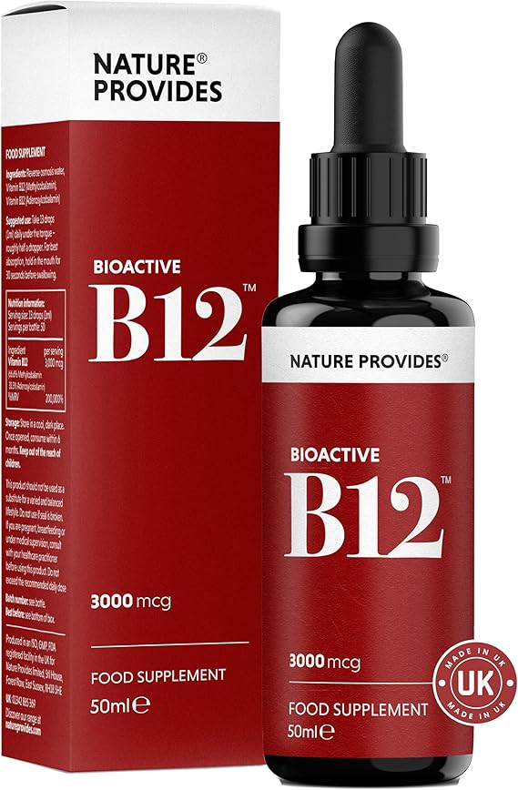 Nature Provides B12 Liquid Methylcobalamin Adenosylcobalamin 3000mcg 50ml