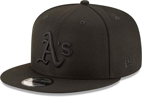 New Era MLB 9FIFTY Black Black Primary Logo Team Adjustable Snapback Hat Cap