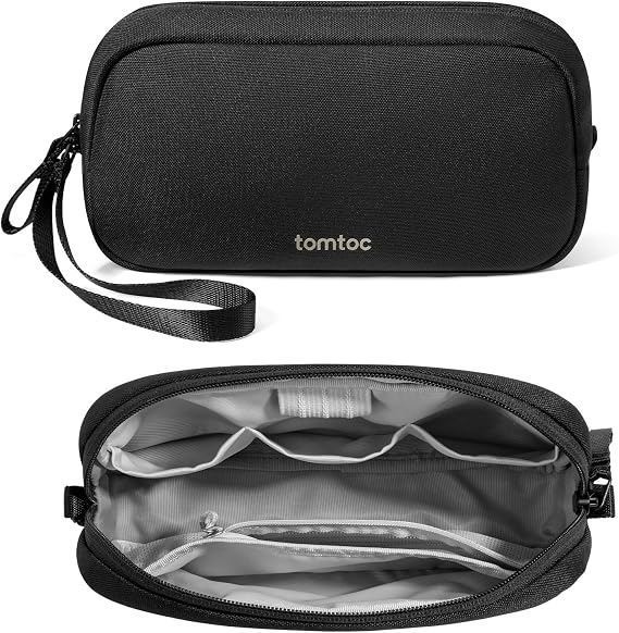 tomtoc Gadget Pouch, Tech Pouch, Freestanding, Lightweight, YKK Zipper, EDC Pouch, Travel Pouch