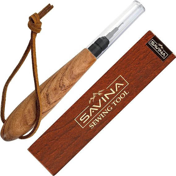 SAVINA Needle Threader for Hand Sewing,Hardwood Handle Stainless Steel Hook