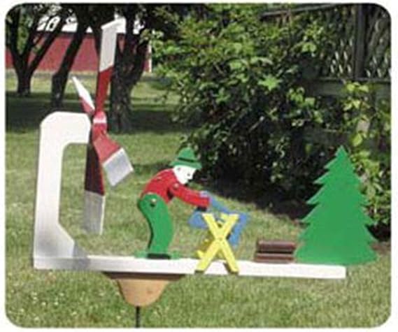 Woodcraft Project Paper Plan To Build Lumberjack Whirligig - Material Not Included