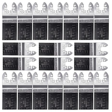 Ettonsun 20Pcs Bi Metal Oscillating Multitool Saw Blades Metal Wood Universal Multi Purpose Tool Blades for Dewalt Fein Multimaster Bosch Dremel Rockwell Ryobi Porter Cable Black&Decker Craftsman etc.