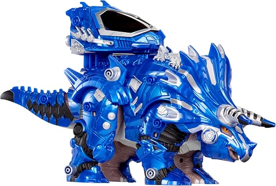 Armorsaurs Armor-Up Triceratops Dinosaur Cobalt - Action Figure, 7 Removable Armour Pieces with Tail-Triggered Chomp Action, Suitable for Children Ages 6+