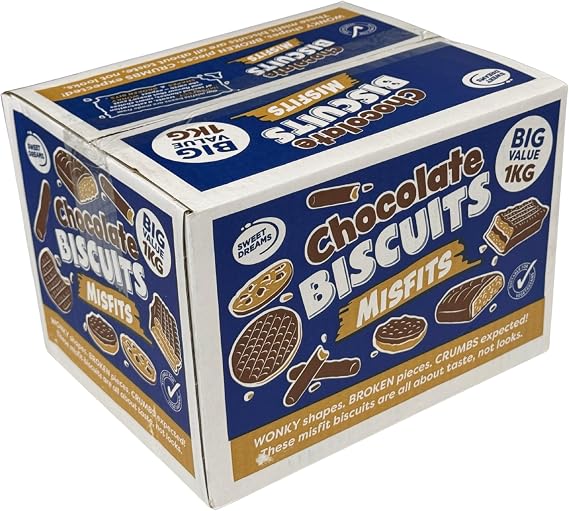 Broken Chocolate Biscuits Assortment 1 KG, Mega Assorted Biscuits Gift Pack Festive Biscuit Selection, Bourbon | Nice | Richtea | Chocolate Digestive | Mix Shape and Size Chocolate Cookies (2 Boxes)