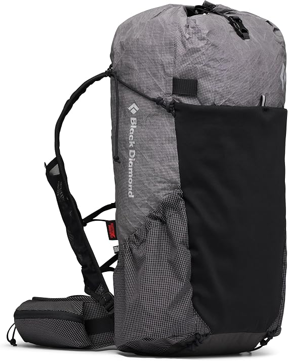 BLACK DIAMOND Beta Light 45L Alpine Backpack, Rolltop, Storm Gray, L