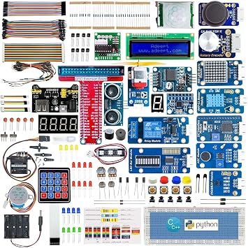 Adeept Upgraded Ultimate Starter Kit for Raspberry Pi 4 3 B+ B 3B 3B+ 2B, Python C Code, 40 Projects, STEM Education Kit, DIY Electronic Components Comprehensive Starter Kit with 480 Pages PDF Manual