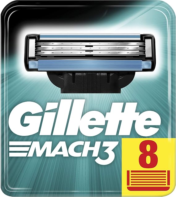 Gillette Mach3 Razor Blades for Men, Pack of 1 (1 x 8 Pieces)
