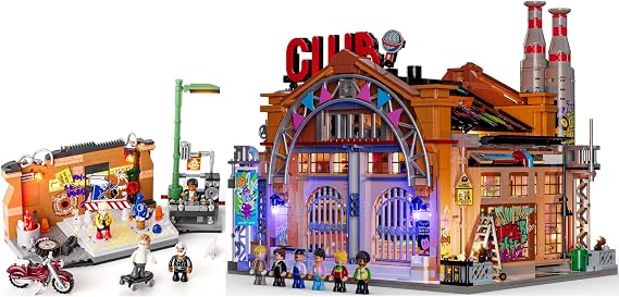 FUNWHOLE Factory House of Music & Underground Dance Battle Lighting Building Bricks Set