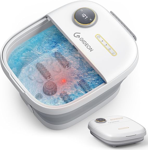 Gideon Foot Spa Massager & Heated Foot Bath, Luxury Therapeutic Massager with Lights and Bubbles