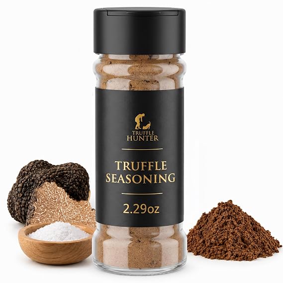 TruffleHunter, Black Truffle Umami Seasoning Gourmet - 2.29 Oz | Fine Powder, Vegan, Halal, Rich Umami Flavor, Ideal for Fish, Meat & Vegetables, Made with Real Truffles