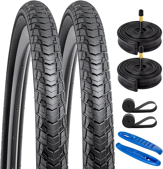 YUNSCM 700C Bike Tires 700x38C 40-622 Tires Premium Butyl, Fit for Gravel, Road, Hybrid Bike 700x36C 700x38C 28x1.50 Bicycle Tires 2-PCS (Y-1128)