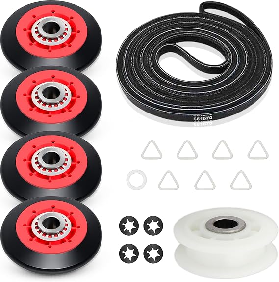 4392067 Dryer Repair Kit with Belt Pulley Rollers for Whirlpool Maytag