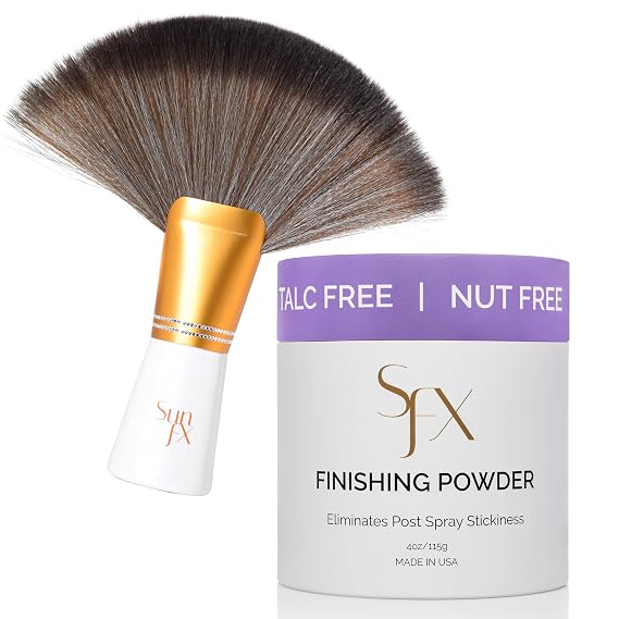 SunFX Post Spray Tan Translucent Finishing Powder | Talc-Free Bronzing & Setting Powder | Lightweight Shimmer Glow Enhancer | Vegan, Non-Comedogenic, Matte Finish | Sunless Tanning (lavender Haze)