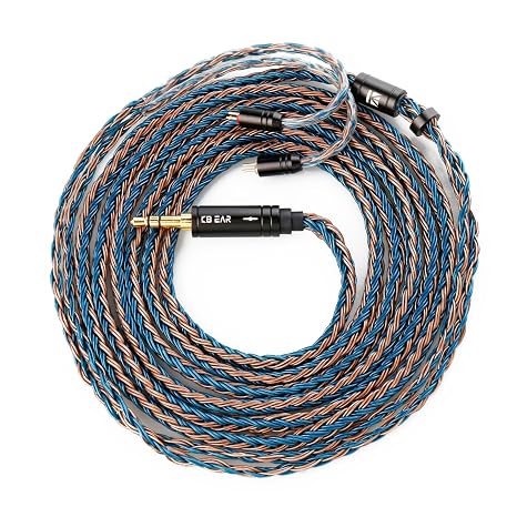 keephifi 6ft IEM Cable 2 Pin 3.5mm, KBEAR ST16-Plus 2m Upgrade 16-Strand Headphone Extension Cable, Silver-Plated Earbuds Wire for Truthear Hexa/Zero, Simgot EW100P, Moondrop blessing2