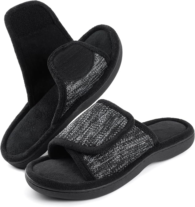 RockDove Men's Adjustable Wrap Memory Foam Slide Slipper