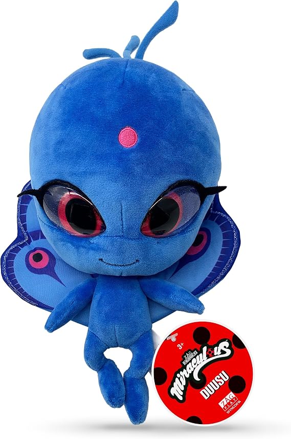 Miraculous Ladybug - Kwami Mon Ami Duusu, 9-inch Peacock Plush Toys for Kids, Super Soft Stuffed Toy with Resin Eyes, High Glitter & Gloss, Detailed Stitching Finishes (Wyncor) (M13004)
