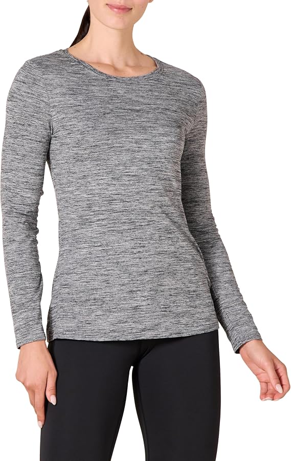 Amazon Essentials Women's Active Quick Dry Tech Stretch Lightweight Long-Sleeve T-Shirt, Thumbholes (Available in Plus Size)