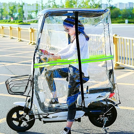 Electric Bike Cover Waterproof Canopy Umbrella - Universal Outdoor Sunshade for Mobility Scooters and Battery Cars, Durable Protection for Electric Motorcycles