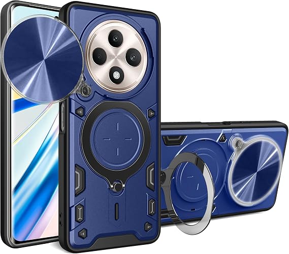 OPPO Reno 12F 5G Case, Slide Camera Lens Cover, Compatible with Reno12 FS, Reno 12F CPH2637, Blue
