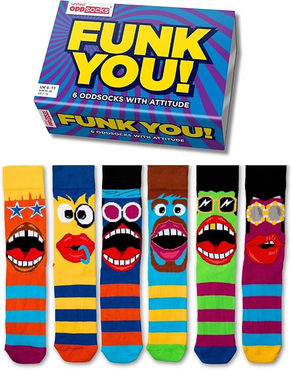 Funk You - Box of 6 Oddsocks - by United Oddsocks UK 6-11