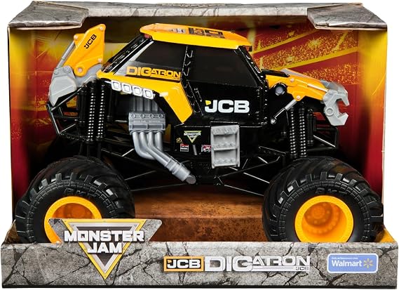 Monster Jam 1:24 Scale Die-Cast Truck JCB Digatron Series 25, Realistic Monster Truck with Working Suspension and BKT Tires