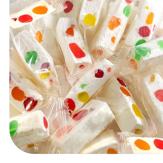 Jujube Nougat, Nougat Candy with Fruit Jelly Pieces - 35 Count, 12 Oz Bag