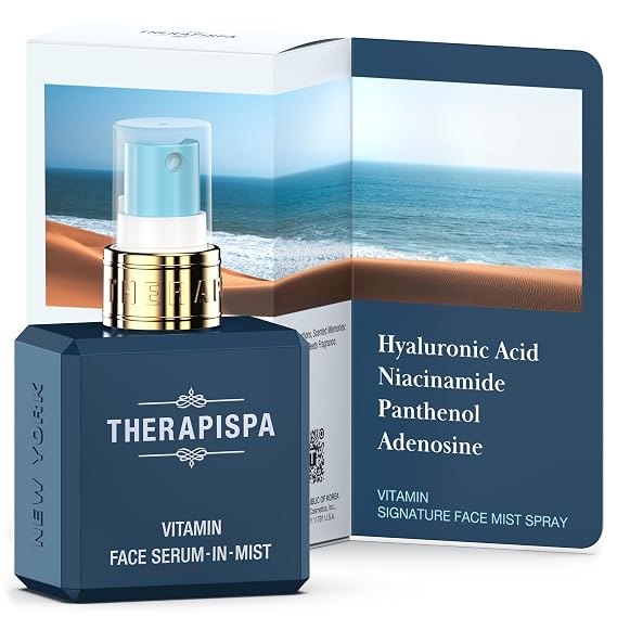 THERAPISPA Face Serum-In-Mist Glow-Boosting Face Mist & Spray Serum with Niacinamide, Panthenol & Hyaluronic Acid for Smoothing & Hydrating Skin (Vitamin, 2.0 fl oz)