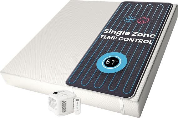 Chilipad Cube Bed Cooling System - Cooling & Heating Mattress Topper, Custom Bed Temperature, Cool Sleep Enhancement, Temp Range of 60-115F, ME Half Cal King Bedsize (36" W x 84" L), Model CP508