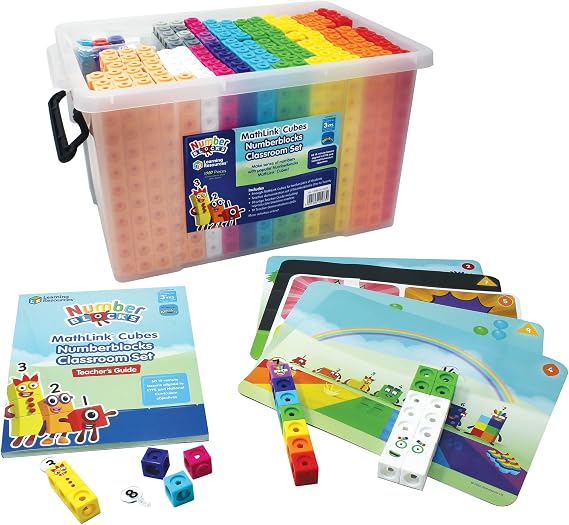 Learning Resources MathLink Numberblocks Classroom Set - Numberblocks Teaching Materials for Math Teacher Guide - 3+