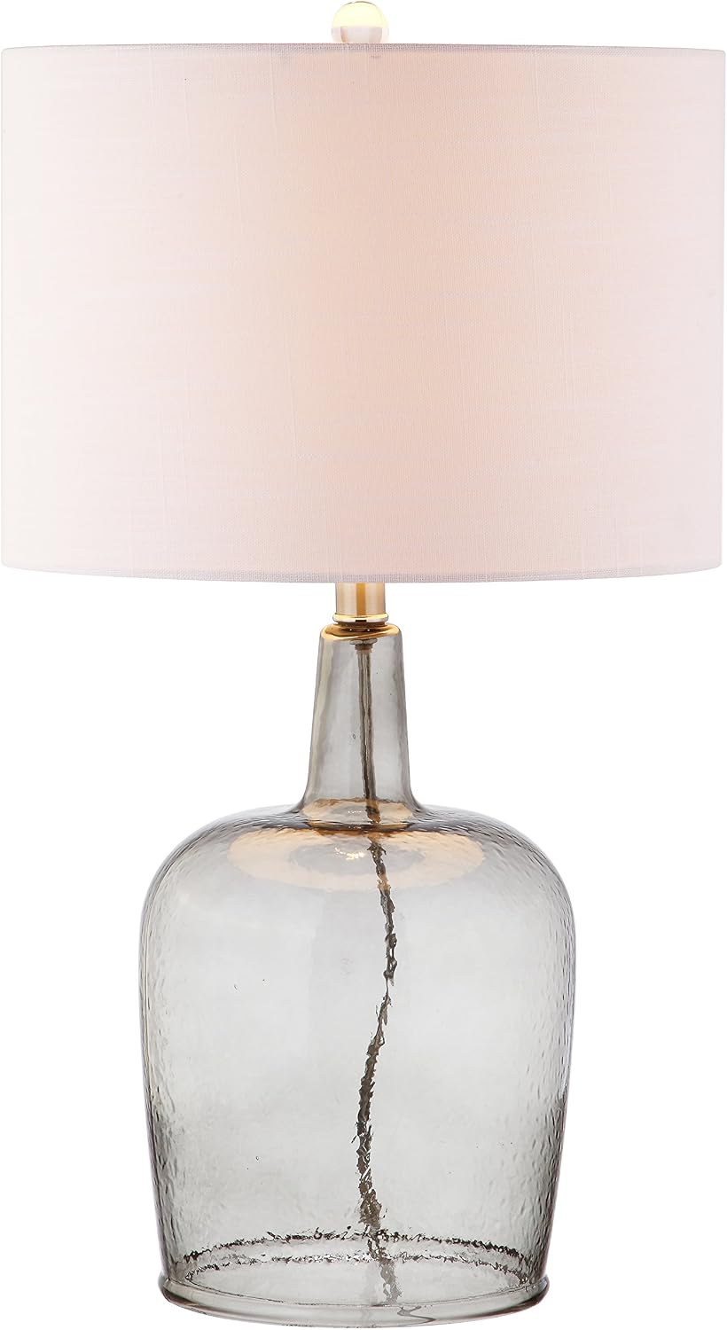 JONATHAN Y JYL4003A Augustine 26 Glass LED Table Lamp Modern Contemporary Bedside Desk Nightstand Lamp for Bedroom Living Room Office College Bookcase LED Bulb Included, Smoke Gray