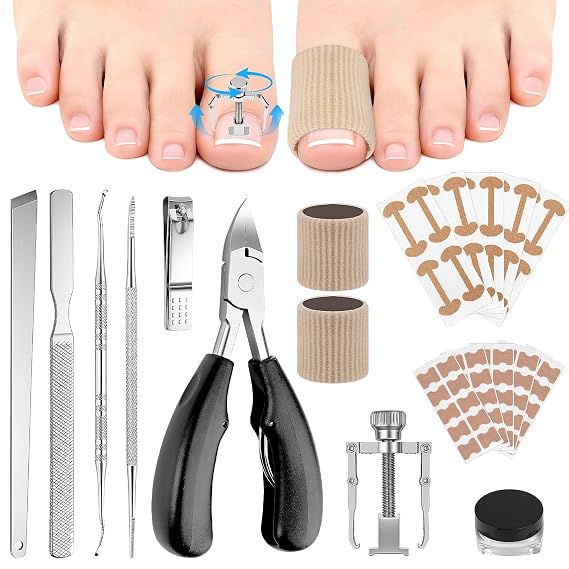SelfTek Ingrown Toenail Kit - Professional Ingrown Toenail Corrector Kit with Breathable Strips & Curved Patches, Painless File and Lifter Pedicure Tools, Professional Pedicure Tool