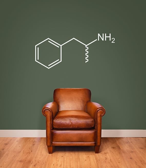 Amphetamine Salts Adderall ADHD Molecule Molecular Model - 36" White Vinyl Wall Decal