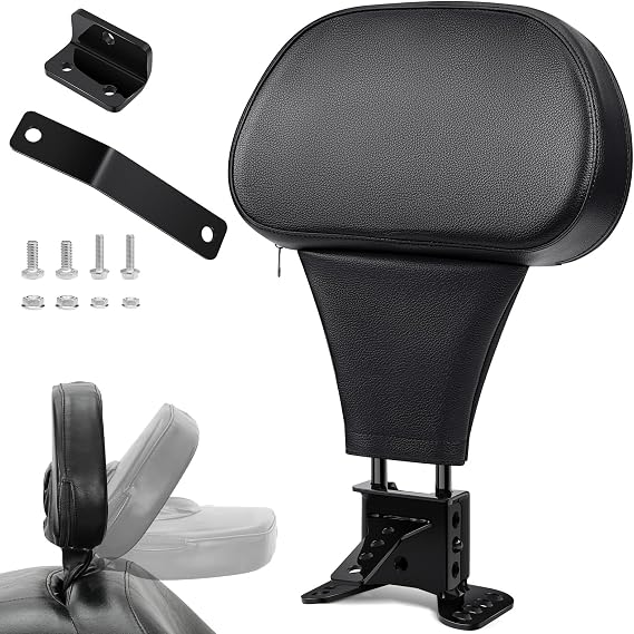 Rider Seat Backrest, Removable Adjustable Insertion Backrast Fit for Harley Davidson Touring Street Glide Electra Glide Road Glide Road King CVO 1988-2024, Black