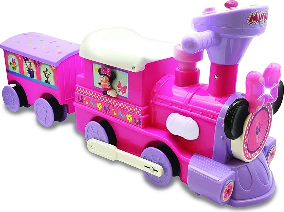 Kiddieland Minnie Mouse Ride-On Train with Track, Motorized Caboose &