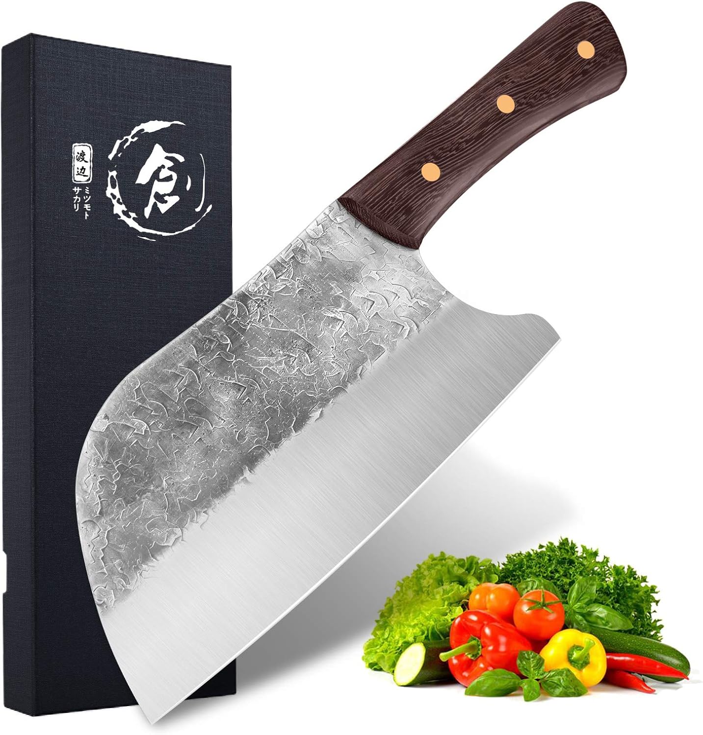 Meat and Vegetable Cleaver Knife High Carbon Steel Serbian Chef Knife Full Tang Sharp Kitchen Butcher Knife