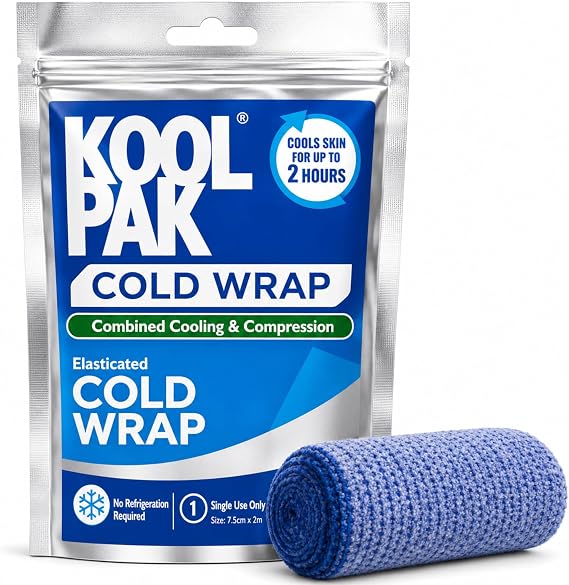 Koolpak Kool Bandage - Elasticated Cold Compression Bandage - 2 m x 7.5 cm