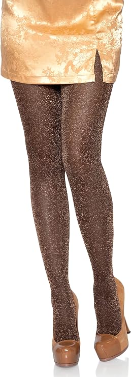 Leg Avenue Women's stretchy High Waist Lurex Shimmer Tights With Metaillic Fiber Shine