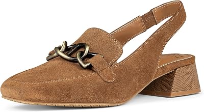 Donald Pliner Women’s Tegan Slingback Loafer Pump Heel – 1.5” Low Flared Heel Shoes for Comfort, Slip On Women’s Heels