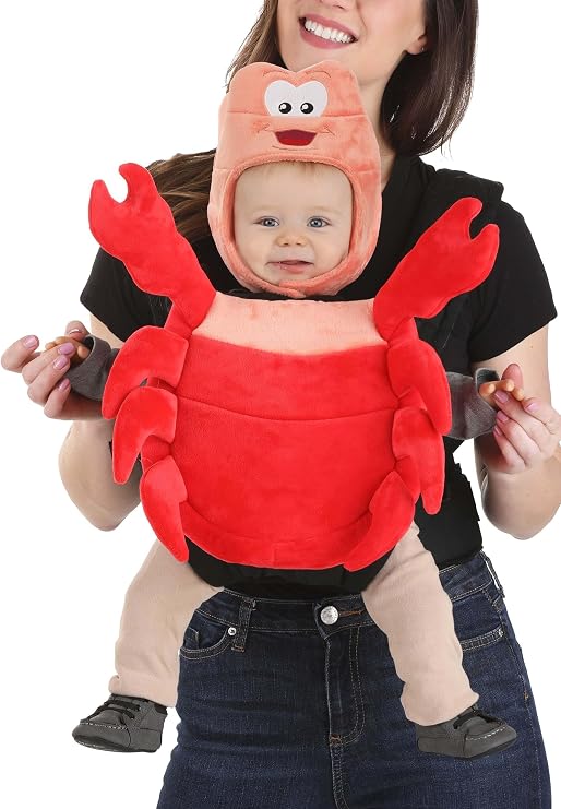 Disney Sebastian Baby Carrier Costume Cover - Officially Licensed Velour Cover and Headpiece for Infants