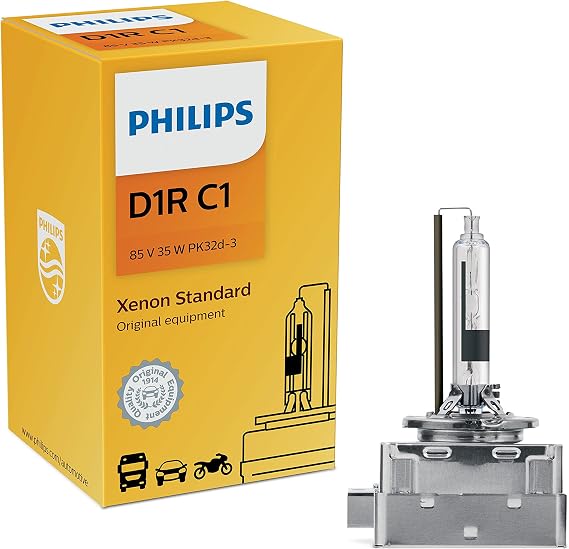 Philips Automotive Lighting D1R Authentic Xenon HID Headlight Bulb with 4200K Intense White Light, Fits Select High Beam and Low Beam Positions, 1 Pack